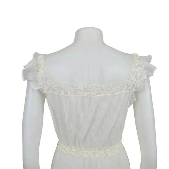 Vintage  60's Peignoir Negligee Lingerie Sheer Nighie White Lace Size Large - Picture 8 of 13